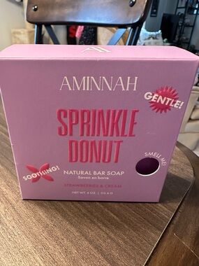 Aminnah Sprinkle Donut Natural Bar Soap in the Strawberries & Cream scent